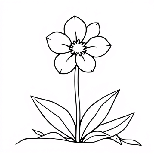 dibujos para colorear Una sola flor creciendo a través de una grieta en la acera.