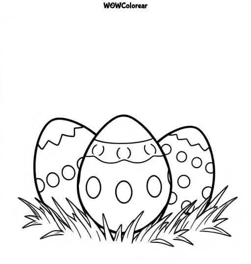 dibujos para colorear huevos de Pascua simples